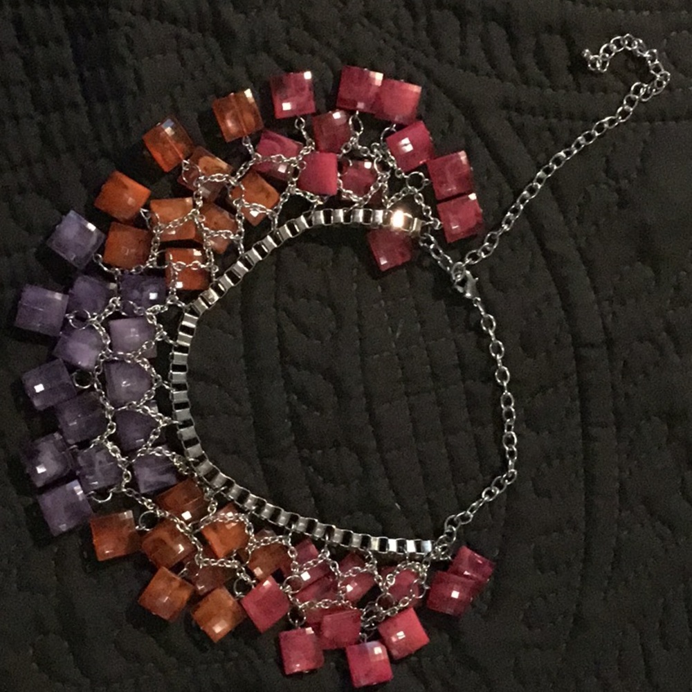 Multi colored and silver necklace